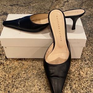 Martinez Valero Black Leather Mules